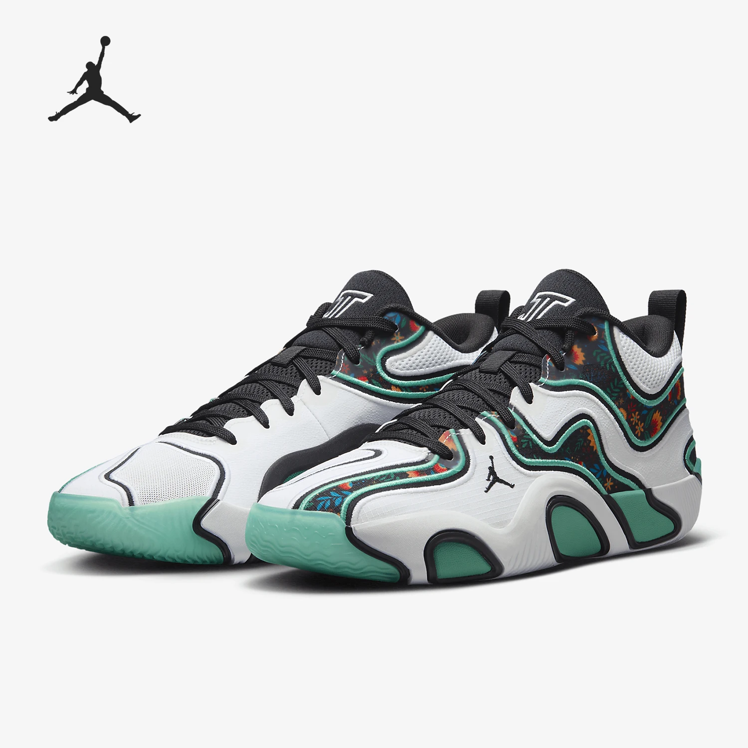 

Nike Jordan Tatum 3, удобные универсальные нескользящие и прочные мужские баскетбольные кроссовки с низким берцем, белые, черные и зеленые FZ6601-103