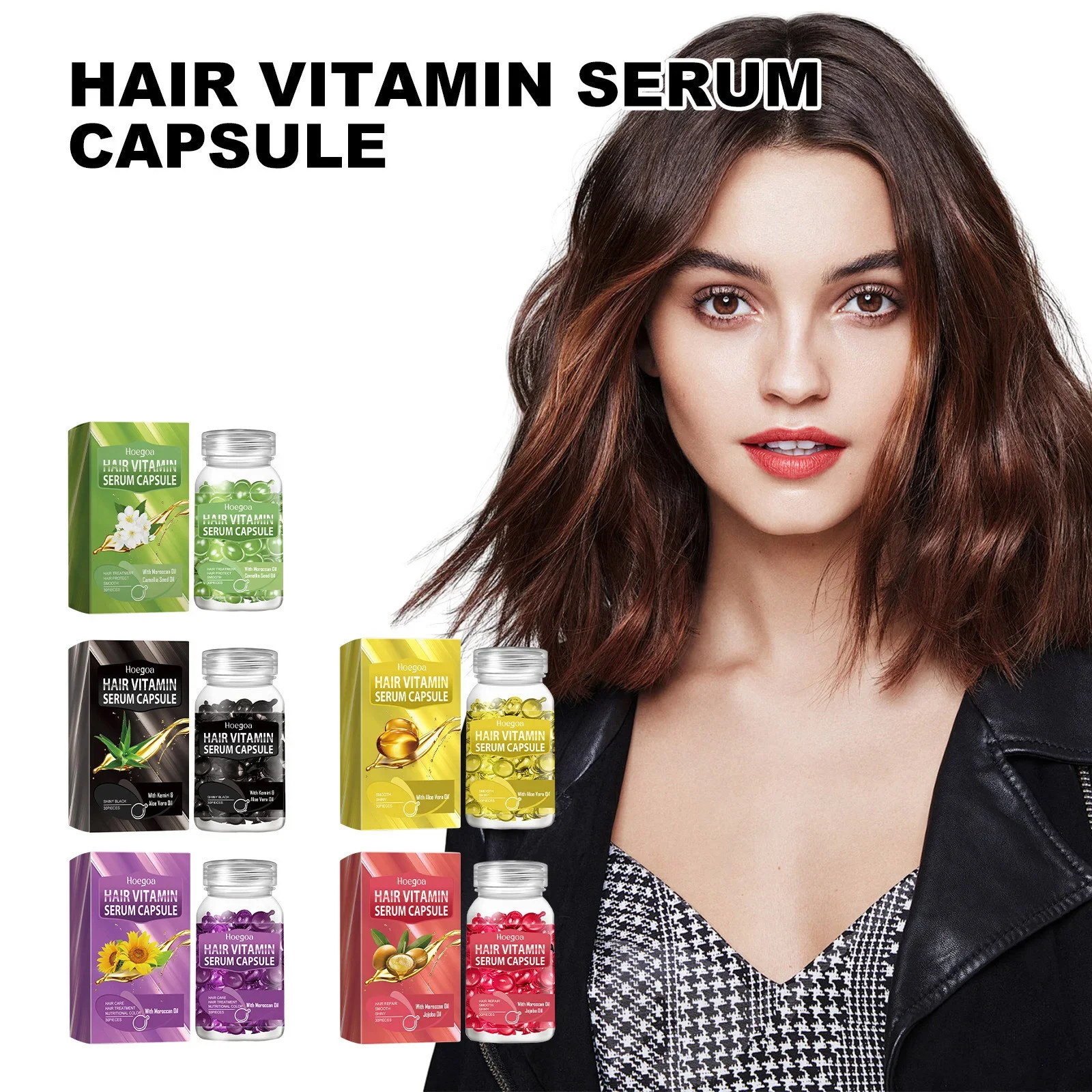 

Hair Vitamin Capsule Deeply Nourish Keep Straighten Damaged Dry Split End Splitting Repair Serum Hair Mask Care Product 30pcs