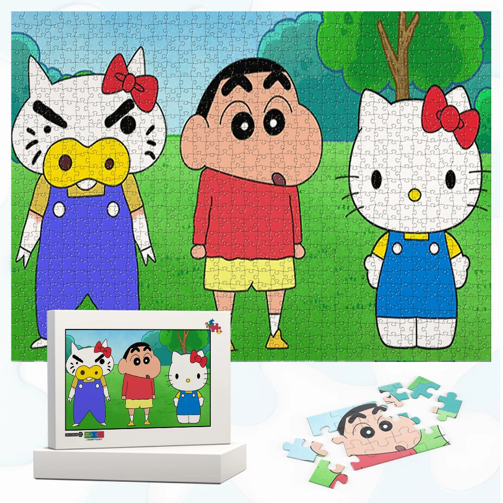 

Crayon Shin Chan Shinnosuke Large Adult Jigsaw Hello Kitty Cute Cartoon Puzzle Toy for Children Restless Ugly Hello Kitty Jigsaw