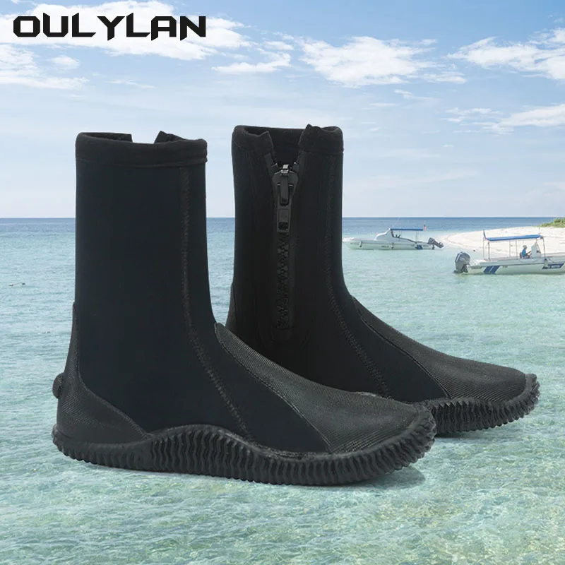 

Oulylan New 5MM Beach Surfing Shoes Diving Shoes Anti Slip Wear-Resistant Diving Boots Vulcanized Shoes Snorkeling Shoes