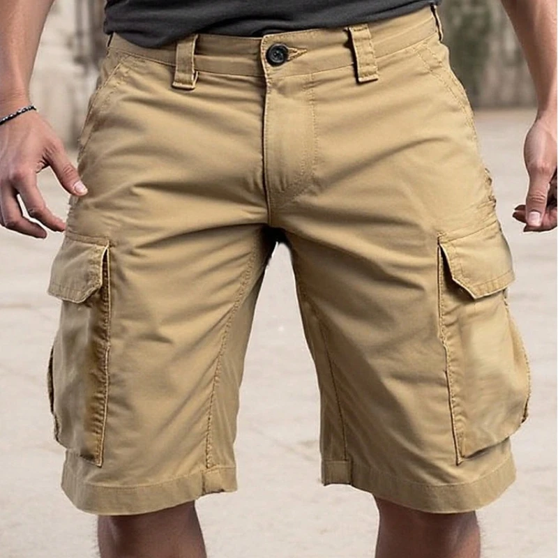

Men's Tactical Cargo Shorts Black Multi-Pocket Straight Leg Casual Workwear Shorts