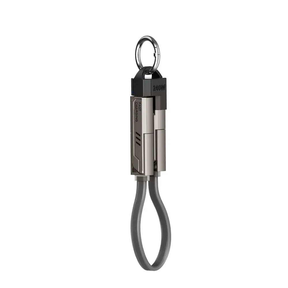 4-in-1 240W Schlüsselanhänger mit Tragbarem Kabel PD Schnellladekabel Typ C Schnellladekabel Tragbares Schnellladekabel für Reisen – Detail 11