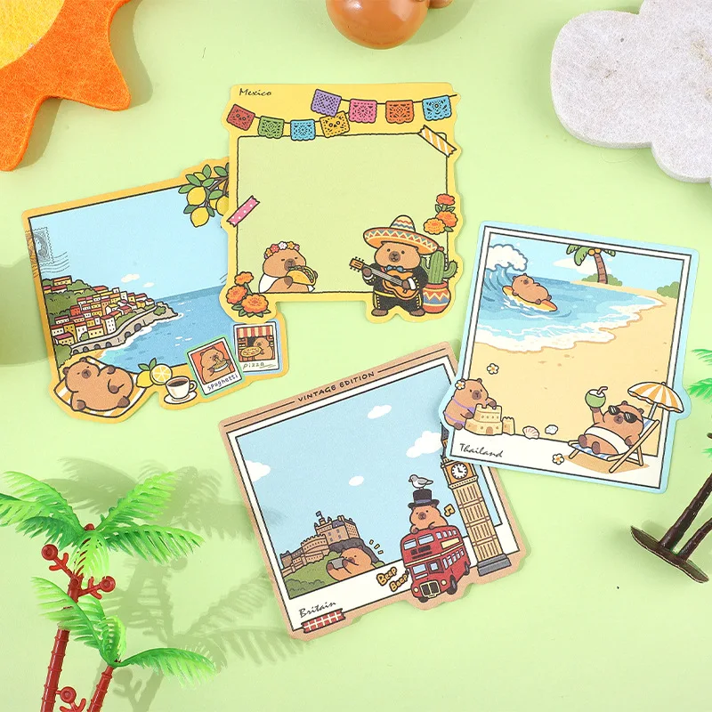 Capybara Roaming Series Special-shaped Notes Cartoon Cute Hand Account Mark Message Note Paper Cute Notepads Sticky Tabs