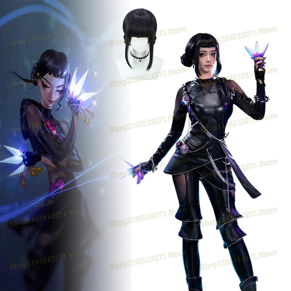 Costume de Cosplay pour enfants Huntrix Zeoy Kpop Demon Hunter, veste en cuir noir, Costume de combat pour femmes, Costume de fĂŞte de carnaval d'halloween