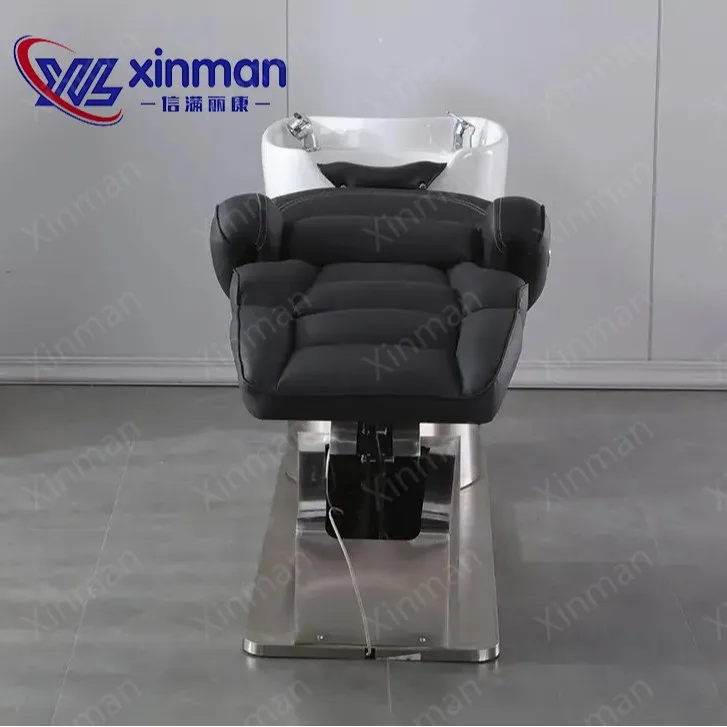 Hot Sale Electric Shampoo Chair Lifting Rotating Massage Shampoo Bed Integrated Stainless Steel Hair Salon Shampoo Chair