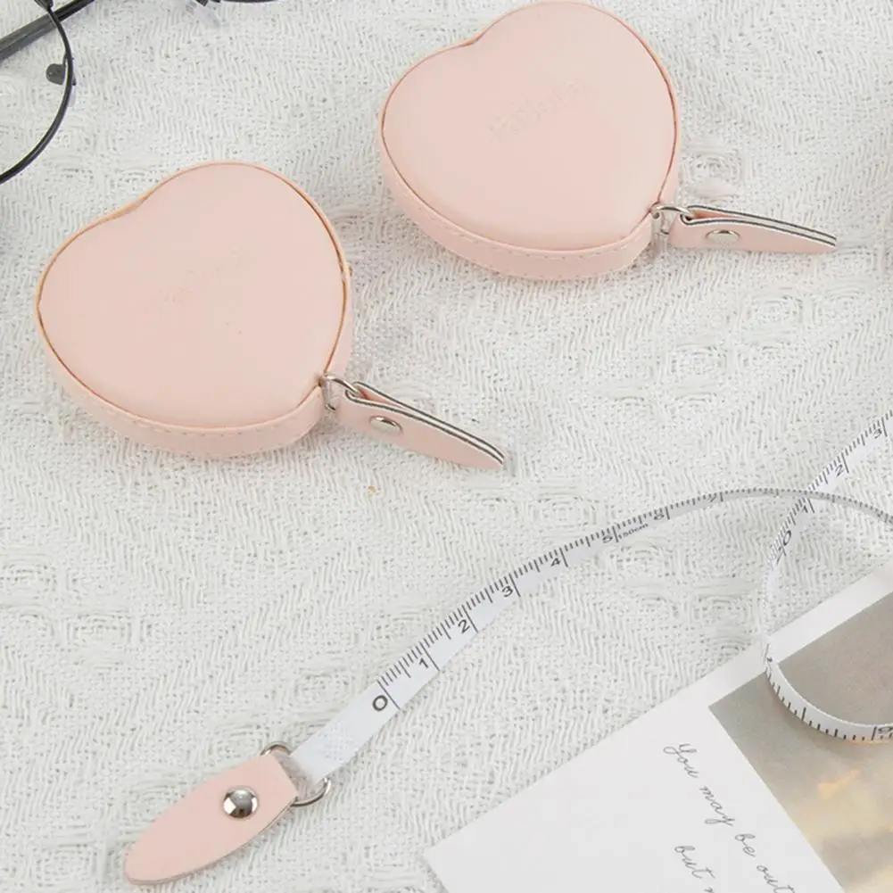 

Compact Tape Measure Pocket-sized Measuring Tape Heart-shaped Retractable Tape Measure for Sewing Body Measurements for Tailors