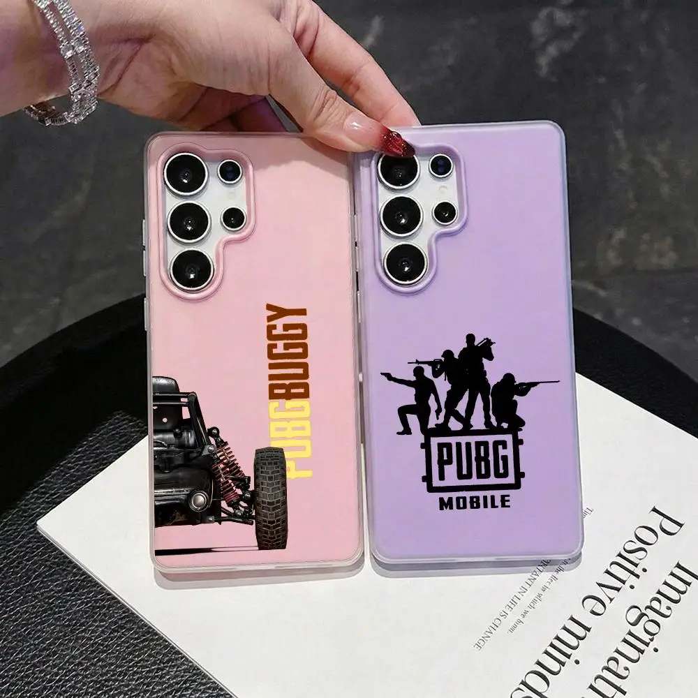 Games b-Battlegrounds PUBG Phone Case 2-in-1 Detachable Clear Case for Samsung S26-S22 Multi-Color Card Holder Soft TPU