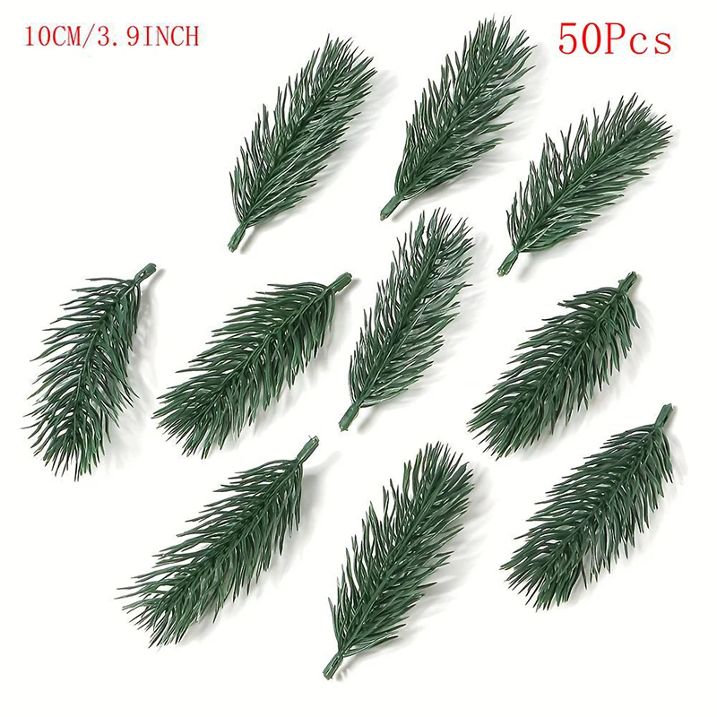10/20/50Pcs Kiefer Zweige Künstliche Pflanzen Weihnachten Hochzeit Hause Baum Dekor DIY Handwerk Bouquet Geschenk Box gefälschte Pflanzen Nadel – Detail 10