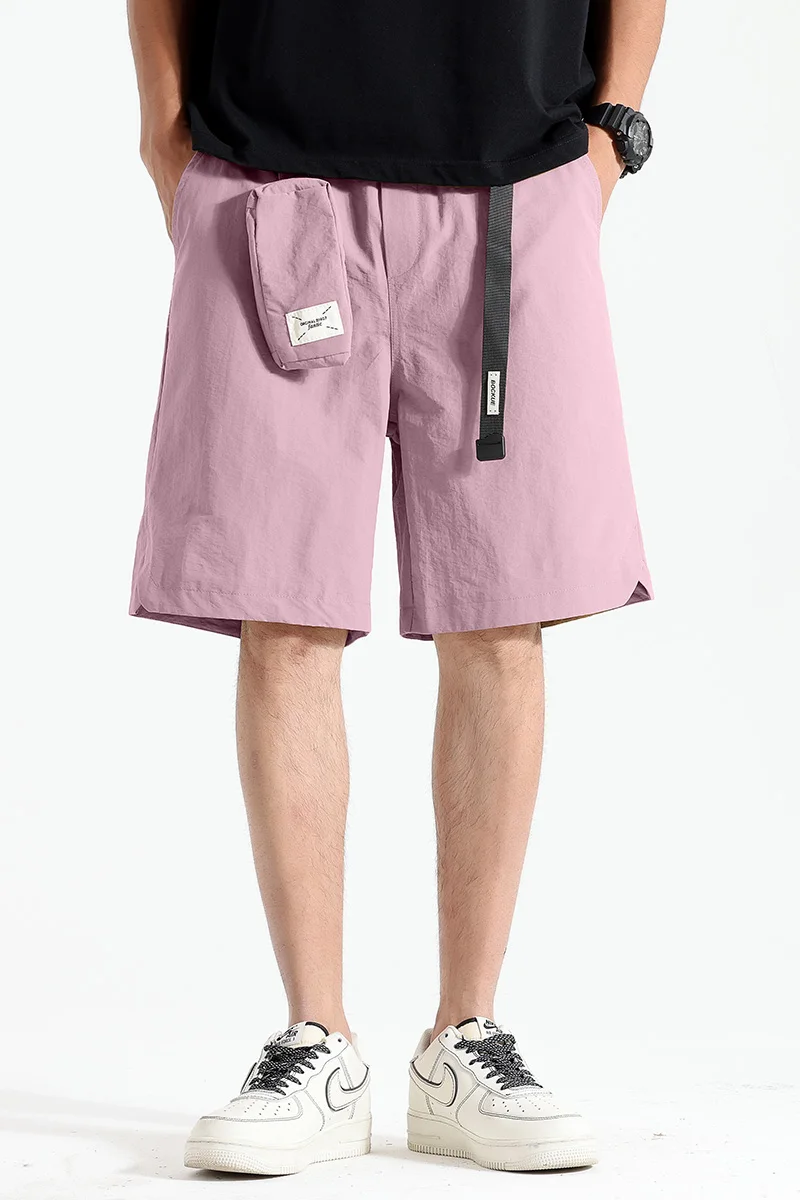 여름 새로운 유행 솔리드 컬러 남자 반바지 야외 스포츠 해변 3 차원 분리형 여행 포켓 탄성 캐주얼 L