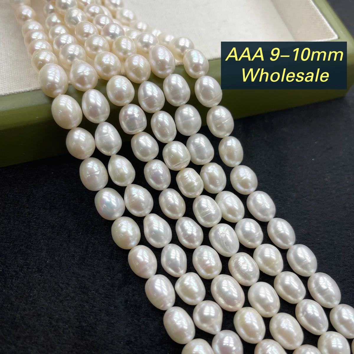 

9-10mm AAA Natural Freshwater Pearl Rice Beads High Quality Charms for DIY Women Men Necklace Jewelry Making Accessories