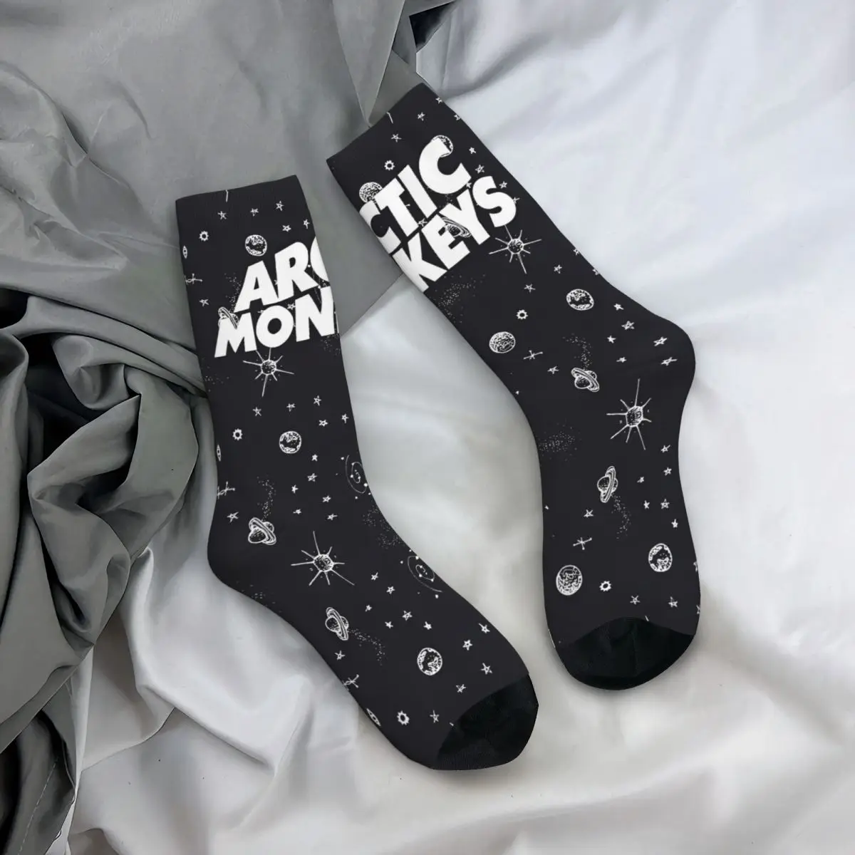 Calcetines divertidos de fútbol de banda de álbum de música Rock, monos Arctic, calcetines de tripulación de poliéster, absorbentes del sudor, Unisex