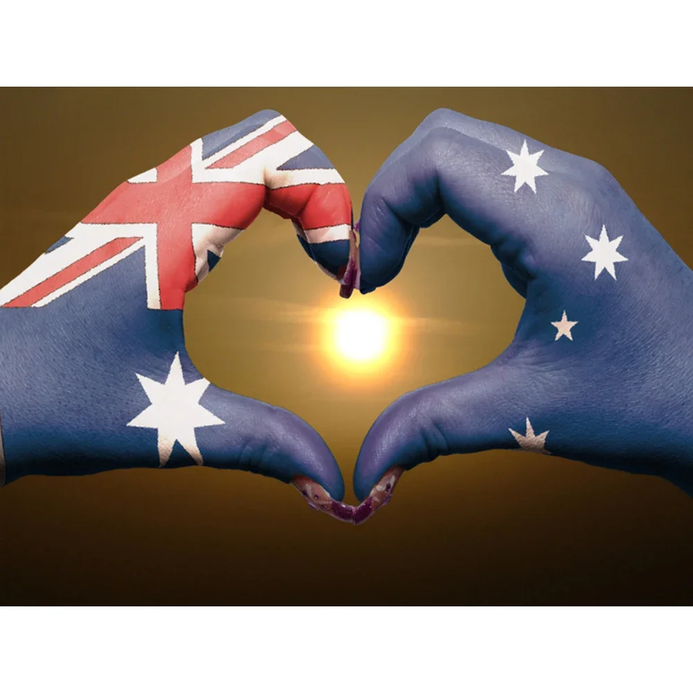Custom single sided Australia BANNER For 3'X5' OR 2X3FT WITH LOVE Flag