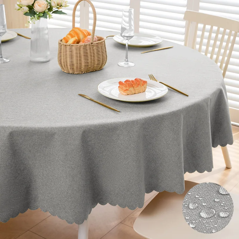 Nappe Ronde Imperméable, Nappes Lavables Anti-Taches en Polyester pour Cuisine, Salle à Manger et Fêtes