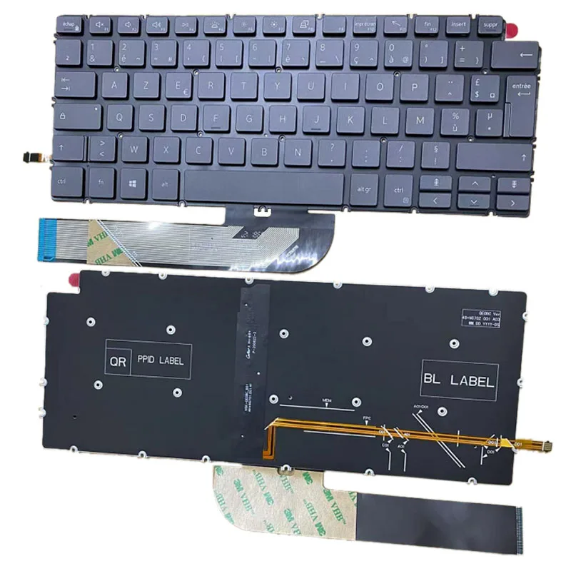 Nowy US AZERTY podświetlany dla Dell Inspiron 14-7491 7490 5490 5493 5498 13-7391 5390 5391 Vostro 3590 klawiatura laptopa srebrny czarny