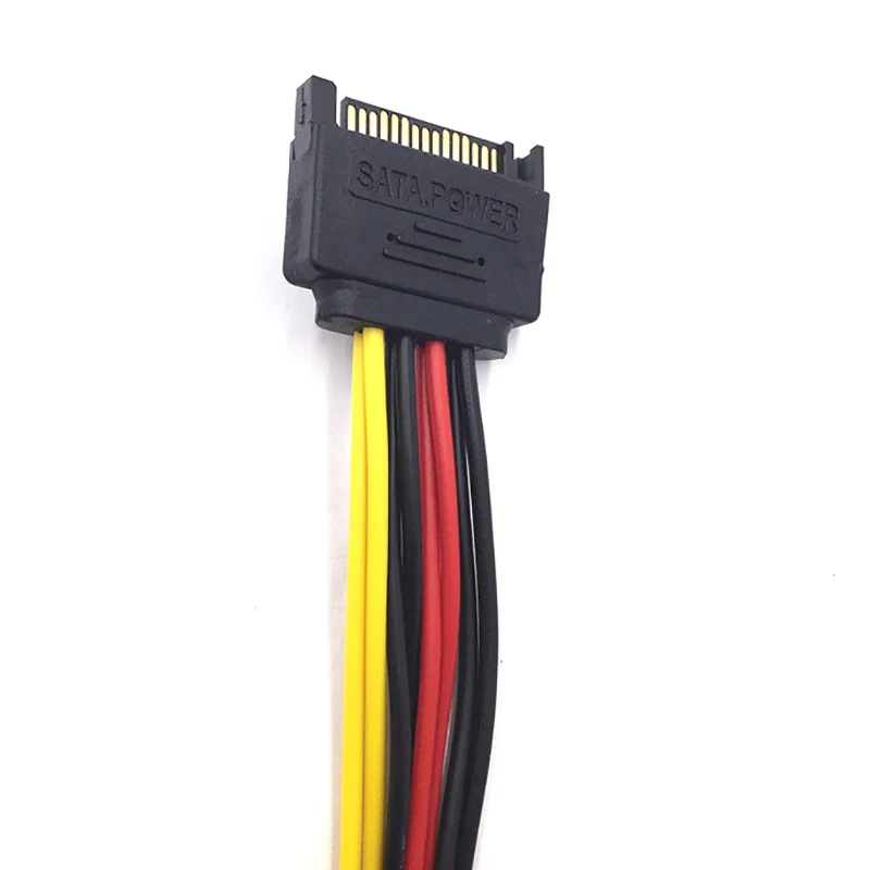 SATA II Hard Disk Power 15Pin SATA Macho para 2 Fêmeas 15Pin Power HDD Splitter Cabo de Extensão