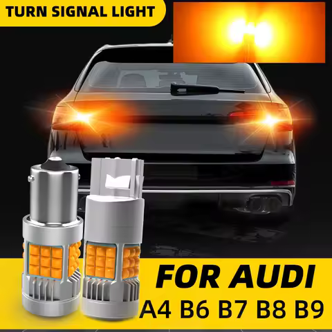 2pcs Car LED Turn Signal Lights Bulbs Amber For Rear Direction Indicator Lamp Bulbs For Audi A4 B6 B7 B8 B9 8E 8K 8W 2000-2019