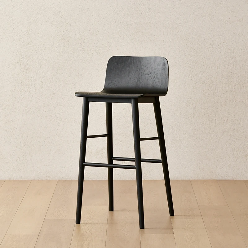 Sillas de bar industriales de metal mostrador de madera   Sillas de Bar de salón nórdico, sillas de barbero negras para barra de cocina, muebles de lujo