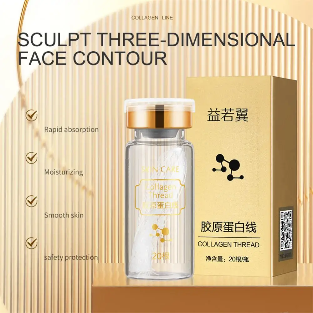 20Pcs/Bottle Collagen Protein Line Wrinkle Removal Absorbable Fibroin Line Moisturizing Firming Anti-Aging Essence Skin Care