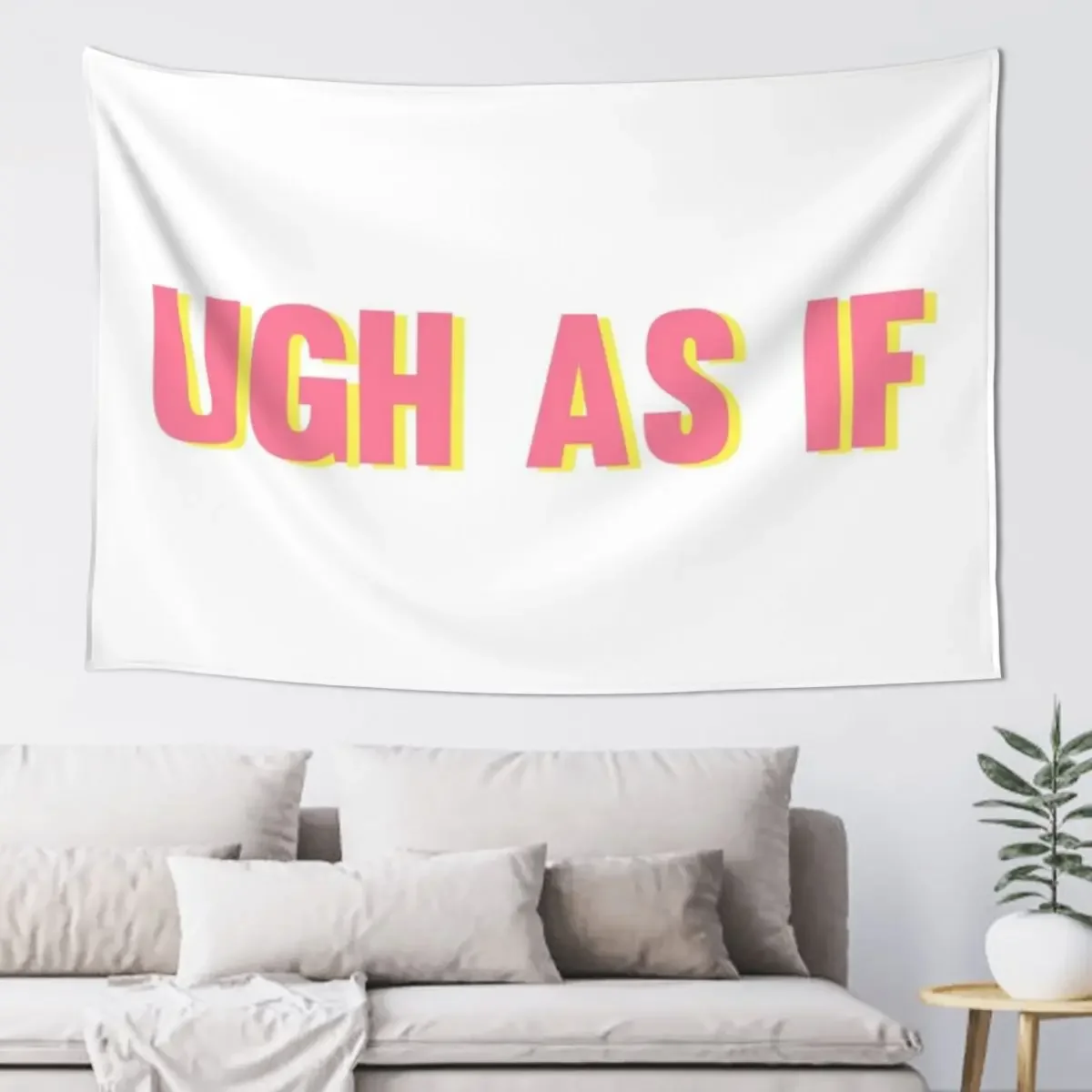 

ugh as if - pink and yellow Tapestry Wall Art Aesthetic Room Decorations Tapestry