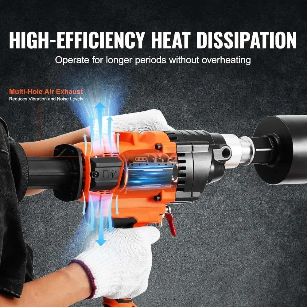 

Алмазная буровая установка - ручная, диаметр бурения 0,8-6,3 дюйма, с кейсом для переноски, мощный бетонорез 2000 Вт