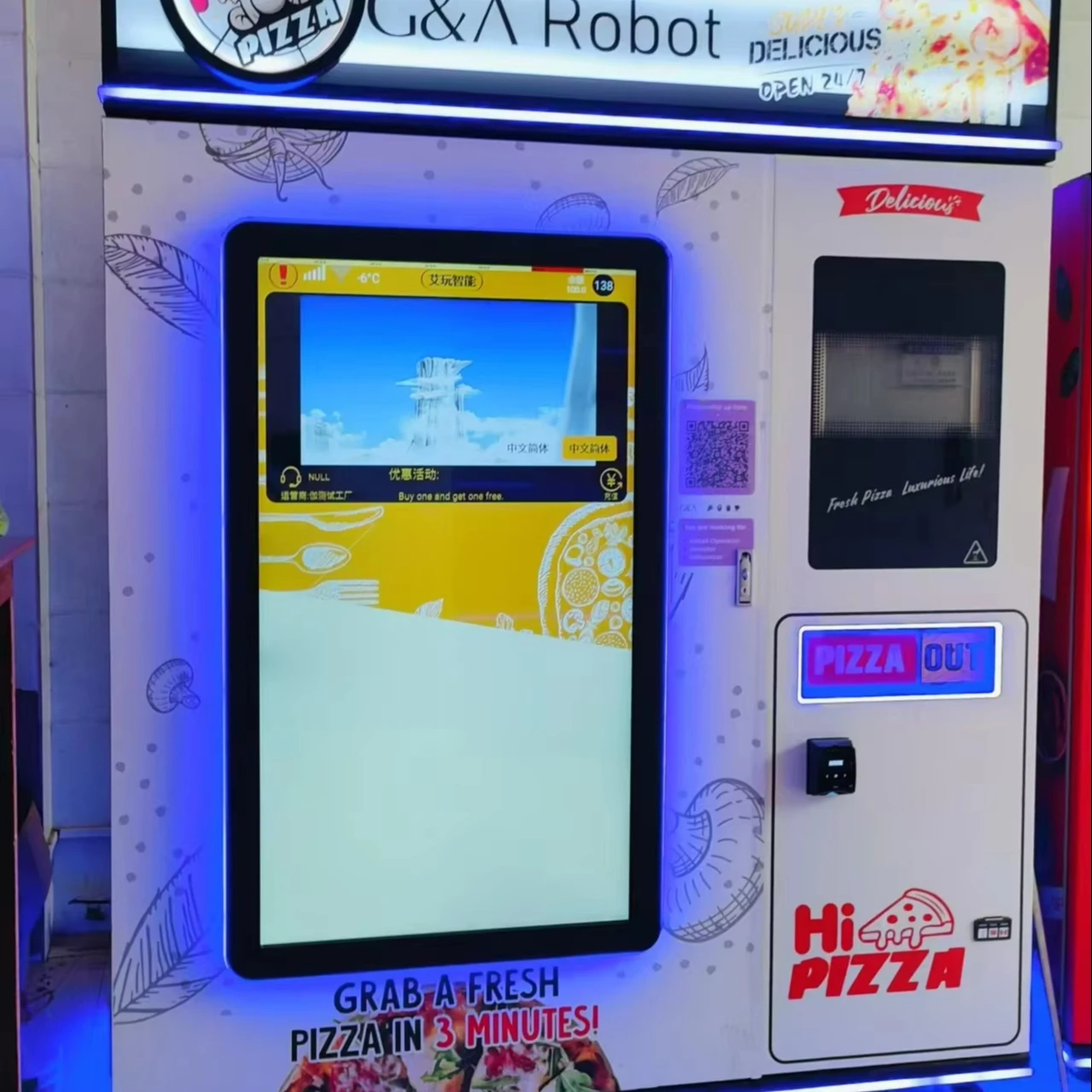 FOODLINE Customized Hot Food Pizza Bread Locker Vending Machine Fully Automatic with Coin Payment System Commercial Equipment
