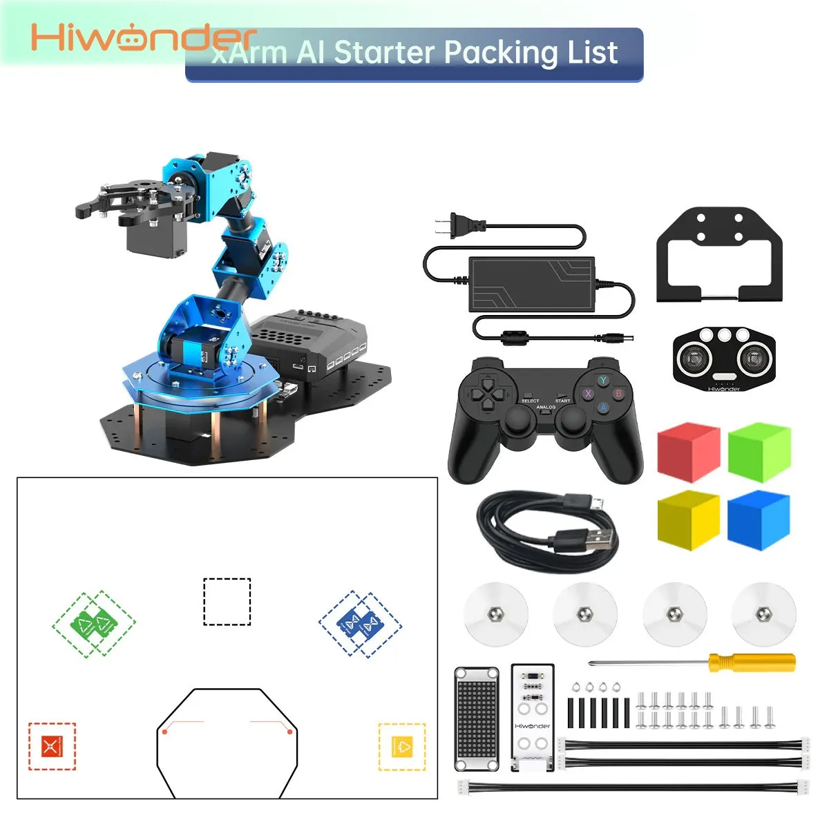 Hiwonder xArm AI 5DOF AI Vision Robotic Arm without / with Vision Module for Scratch Python