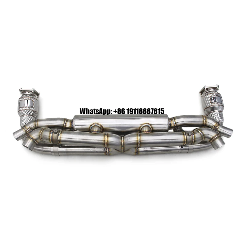 

AUTO Full Exhaust System for Porsche 911 991/991.1/991.2 Turbo S 3.8T Tuning Catted Downpipes With Catalyst Catback Exhaust