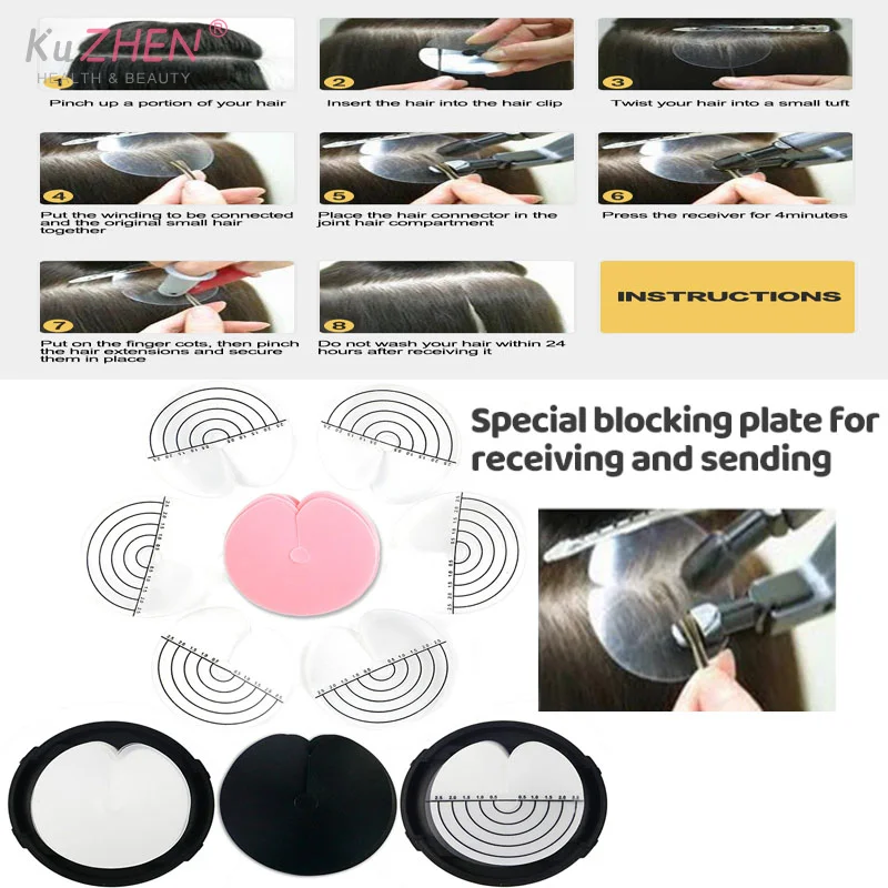 

100 шт./упак. термозащитные ограждения с круглыми шаблонами для защиты клея с одним отверстием, прозрачные анти-УФ-защитные средства для наращивания волос