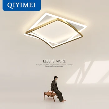 כיכר פשוט חדש מודרני LED נברשות אורות עמעום Luminaire חדר שינה סלון מבואת מחקר חדר סלון תאורת מנורות ביתי