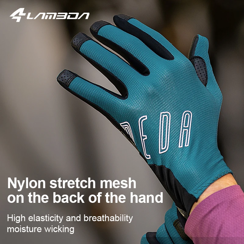 LAMEDA Men's Cycling 5-15℃ Gloves Two-finger Touchscreen Riding Thermal Winter Road Mountain Bike Full Finger Glove Accessories