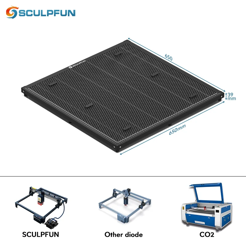 SCULPFUN H3 600x600mm Laser Cutting Working Table Board Platform Desktop Protection CO2 Diode Laser Engraving Machine Honeycomb