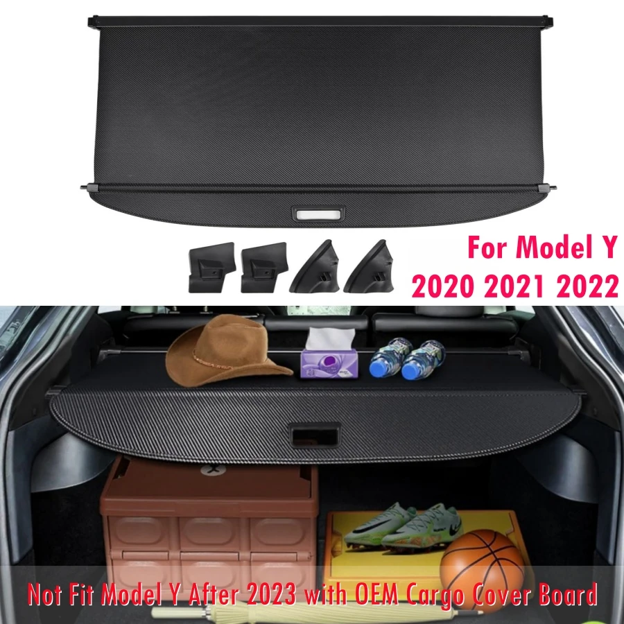 Retractable Rear Trunk Organizer Cargo Cover For Tesla Model Y 2020 2021 2022 Trunk Security Cover Shielding Shade Accessories