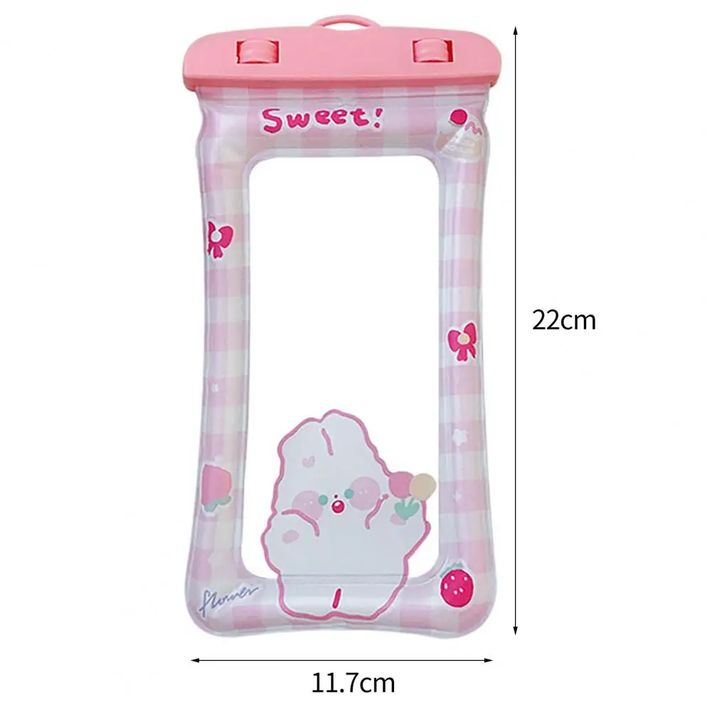 حقيبة هاتف مقاومة للماء تعمل باللمس الحساس العالمي مع حبل لطيف الكرتون الهاتف تحت الماء غطاء الهاتف المحمول للسباحة