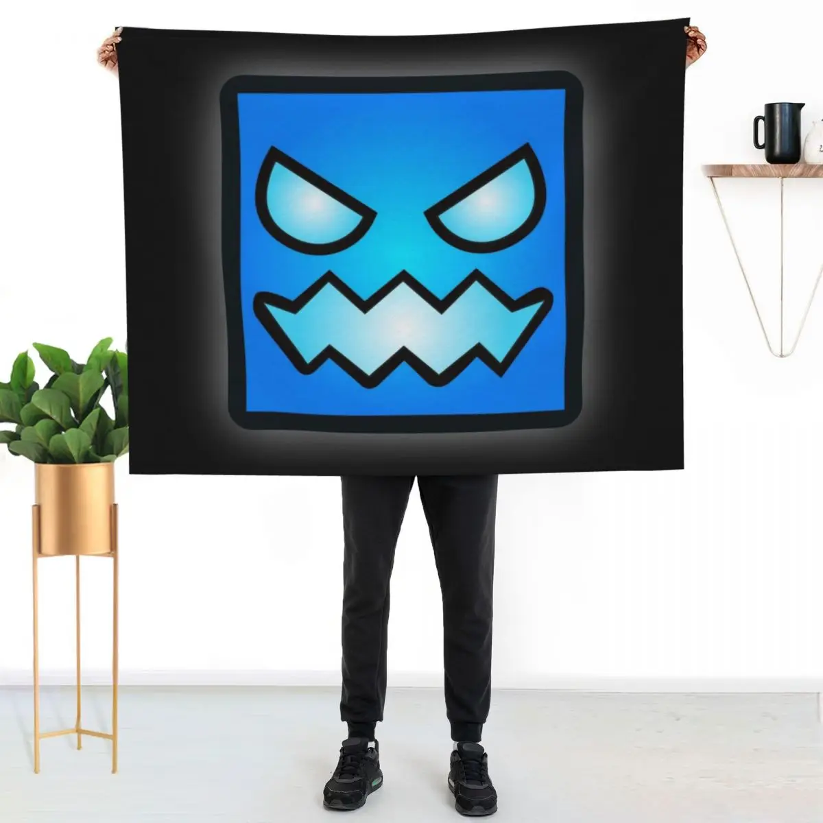 Geometry dash Throw Blanket No Pilling Soft Warm Blanket for Bed