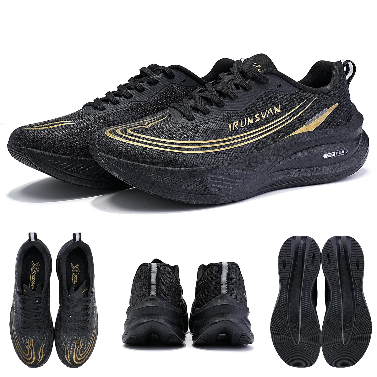 IRUNSVAN Unisex Running Shoes Hollow Mesh Breathable Lightweight Torsion Plate Shock Absorbing Non-Slip Trainers 172
