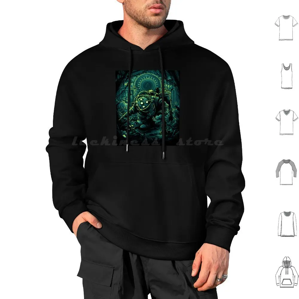 Bioshock Big Daddy Sudadera con capucha de algodón de manga larga Bioshock Rapture Little Sister Videojuego Bioshock 2 Juegos de juego Andrew