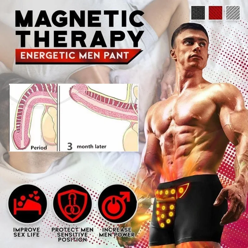 Magnetic Therapy Men Sexy Boxers Panties Energetic Physiological Underwear Underpants Sex Health Care Shorts Tourmaline Prostate