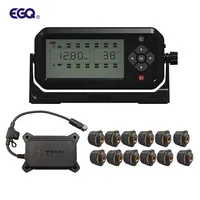 Tire Pressure Monitoring System TPMS Solar Power Universal Wireless with 4 External Sensors Monitor 4 Tires' Pressure and Temper