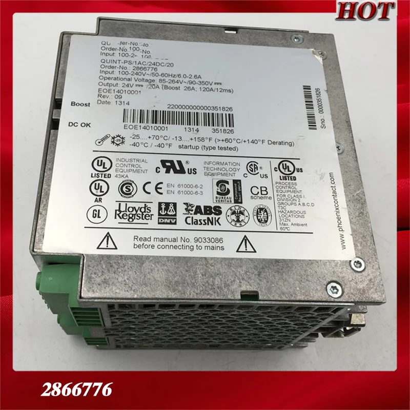 2866776 QUINT-PS/ 1AC/24DC/20 Single Phase DC Power Supply