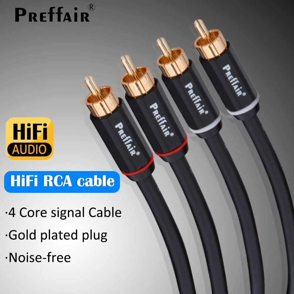 

Pair Preffair X401 HI-End 99.998% OFC Copper RCA Interconnect Cable Audio Cable with 24K Gold Plated 2RCA Plug