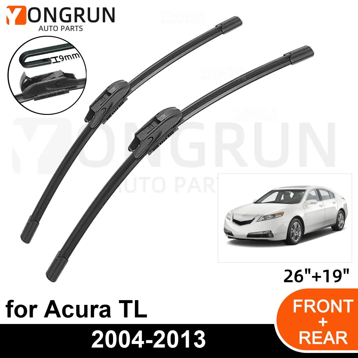 

Car Front Windshield Wipers For Acura TL 2004-2013 Wiper Blade Rubber 26"+19" Car Windshield Windscreen Accessories