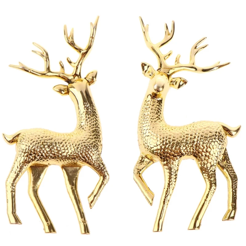 Plastic Golden Deer Statue, Reindeer Statue, Elk Sculpture, Living Room Luxury Home Decoration, Home Decoration, Desktop Decorat