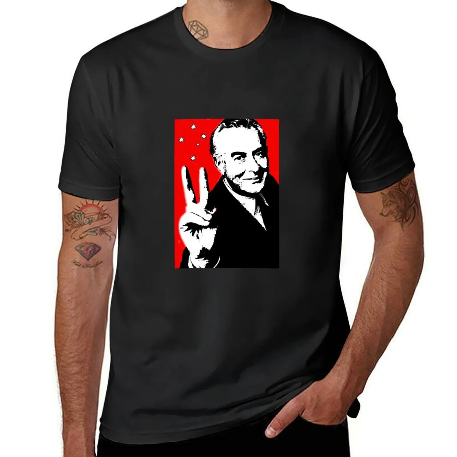 

Gough instead of che, white on red T-Shirt graphics topping affliction shirts blacks vintage t shirt men