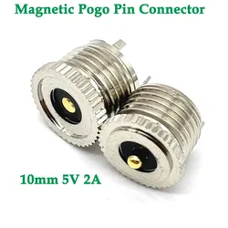 2Pin Waterproof Magnetic Pogo Pin Connector 10mm Threaded 2A 5V Pitch Male Female Spring Loaded DC Power Socket
