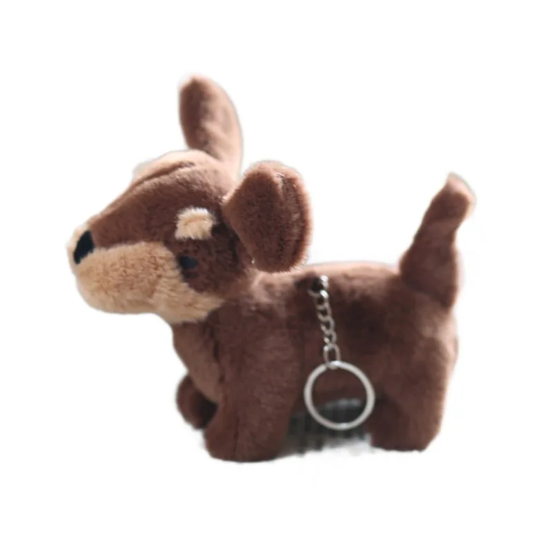 Leuke Teckel Hanger Knuffel Cartoon Zachte Realistische Pluche Gevulde Pop Puppy Rugzak Decoratie Sleutelhanger Creatieve Geschenken