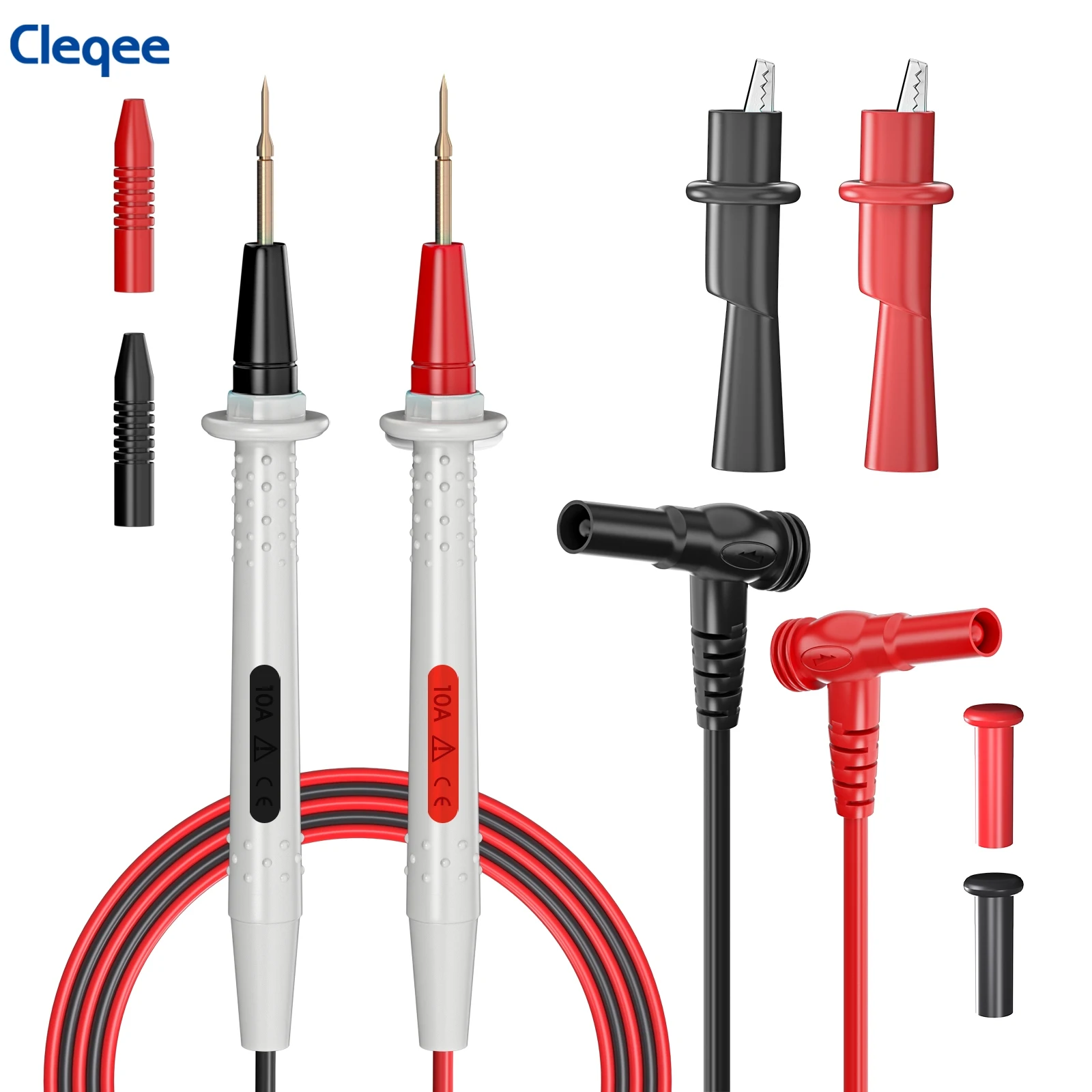 Cleqee P1506B multimeter test lead kit banana plug with crocodile clip precision sharp probe digital electrical test probe