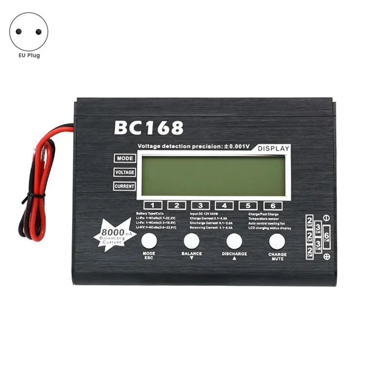 

-A99Z BC168 1-6S 8A 300W Super Speed LCD Intellective Balance Charger/Discharger For Battery Rc Toys EU PLUG