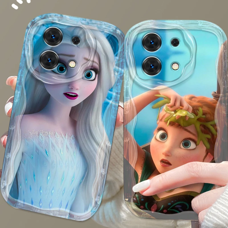 

Disney Princess Elsa For Xiaomi Redmi Note 13 12 12S 11S 11 10 9 8 10A 9C 9T Pro Plus 5G Wave Oil Soft Phone Case