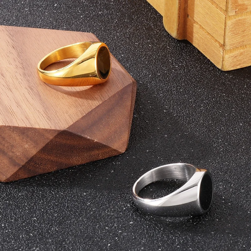 Bague polie classique pour hommes et femmes, Cold Talk Wind Ins, Simple Dstress173, Bague ronde en acier noir pour personnes âgées, Mode