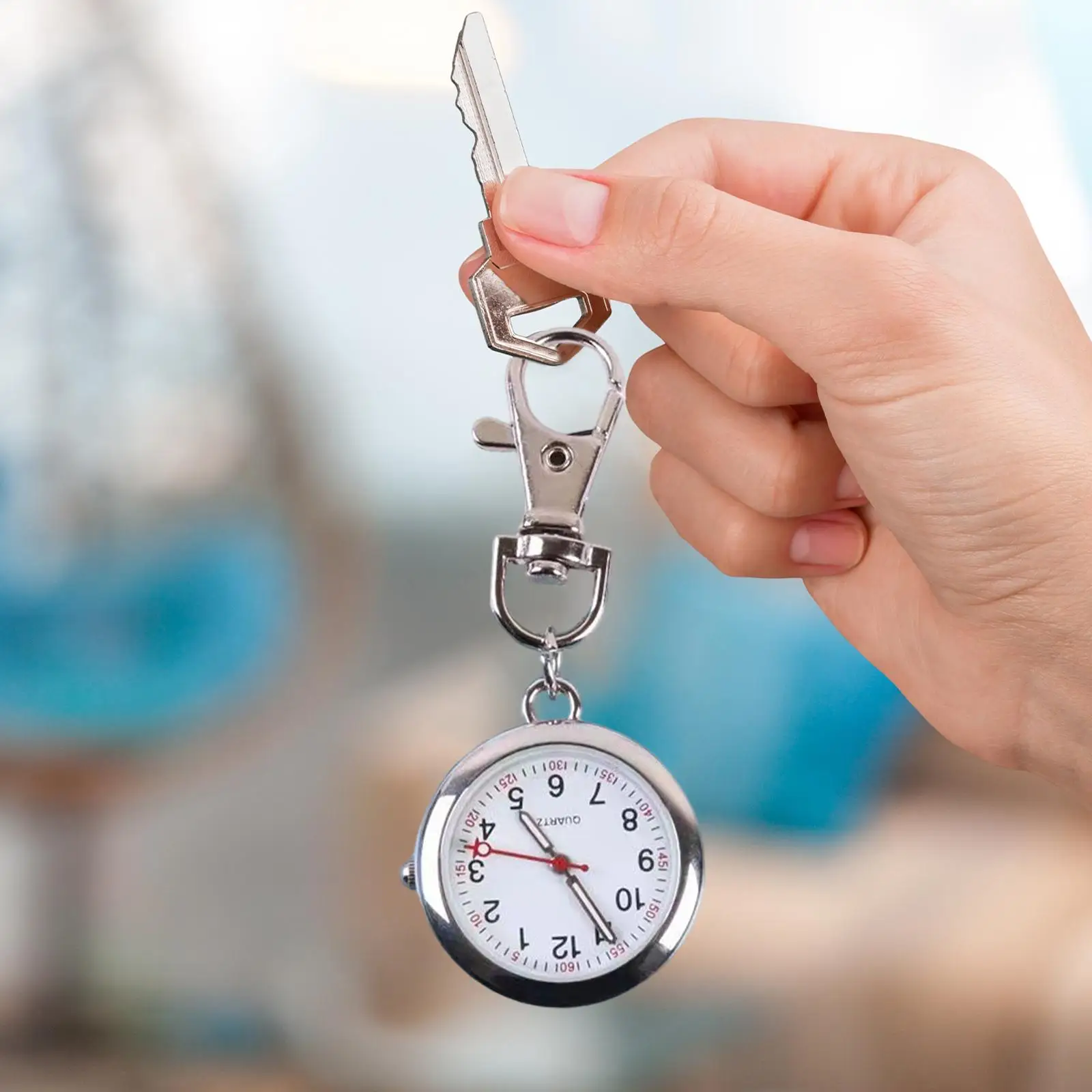 ممرضة ساعة الجيب المفاتيح سبائك الزجاج المدمجة قلادة ساعة حديثة لموظفي الرعاية الصحية النساء